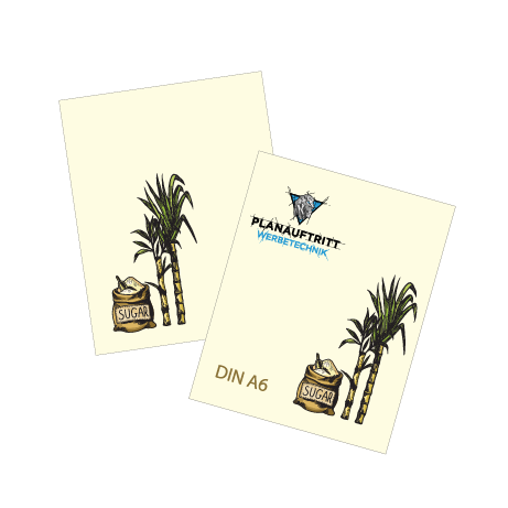 Flyer aus Zuckerrohr | DIN A6 | beidseitig bedruckt