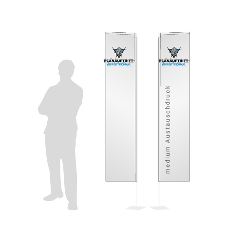 Beachflag Rechteck Austauschdruck | Medium (300 cm) | beidseitig bedruckt