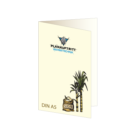 Falzflyer 4-Seiter aus Zuckerrohr | DIN A5 | beidseitig bedruckt