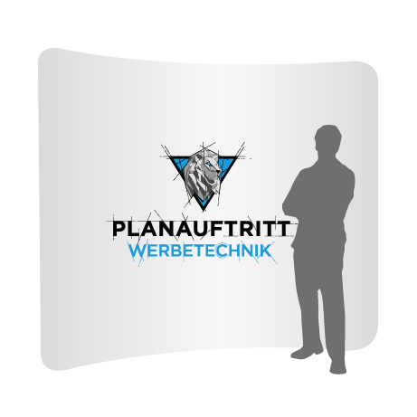Textilwand ALU | 300er gebogen | einseitig bedruckt