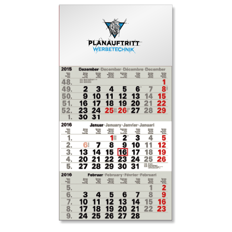 3-Monatskalender für das Folgejahr