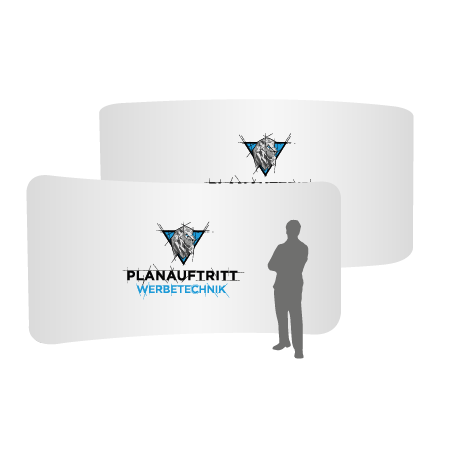 Textilwand ALU | 600er gebogen | beidseitig bedruckt