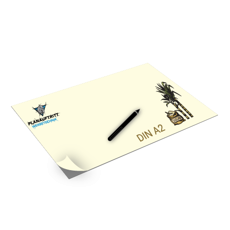 Schreibtischunterlage aus Zuckerrohrpapier | DIN A2 | einseitig bedruckt