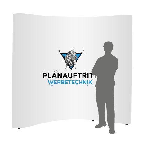 Pop-Up Faltwand | 3 x 3 Felder gebogen | einseitig bedruckt