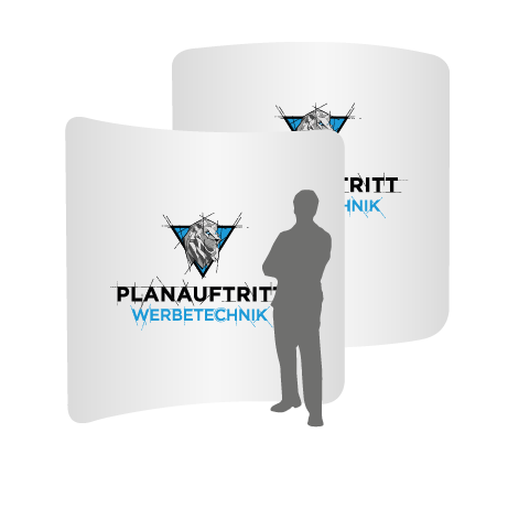 Textilwand ALU | 240er gebogen | beidseitig bedruckt