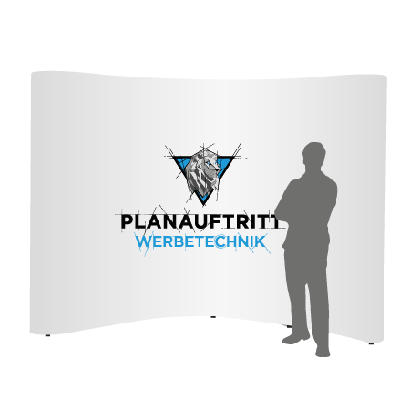 Pop-Up Faltwand | 4 x 3 Felder gebogen | einseitig bedruckt