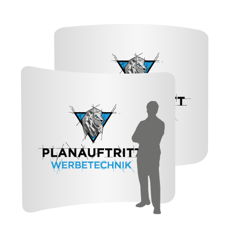 Textilwand ALU | 300er gebogen | beidseitig bedruckt